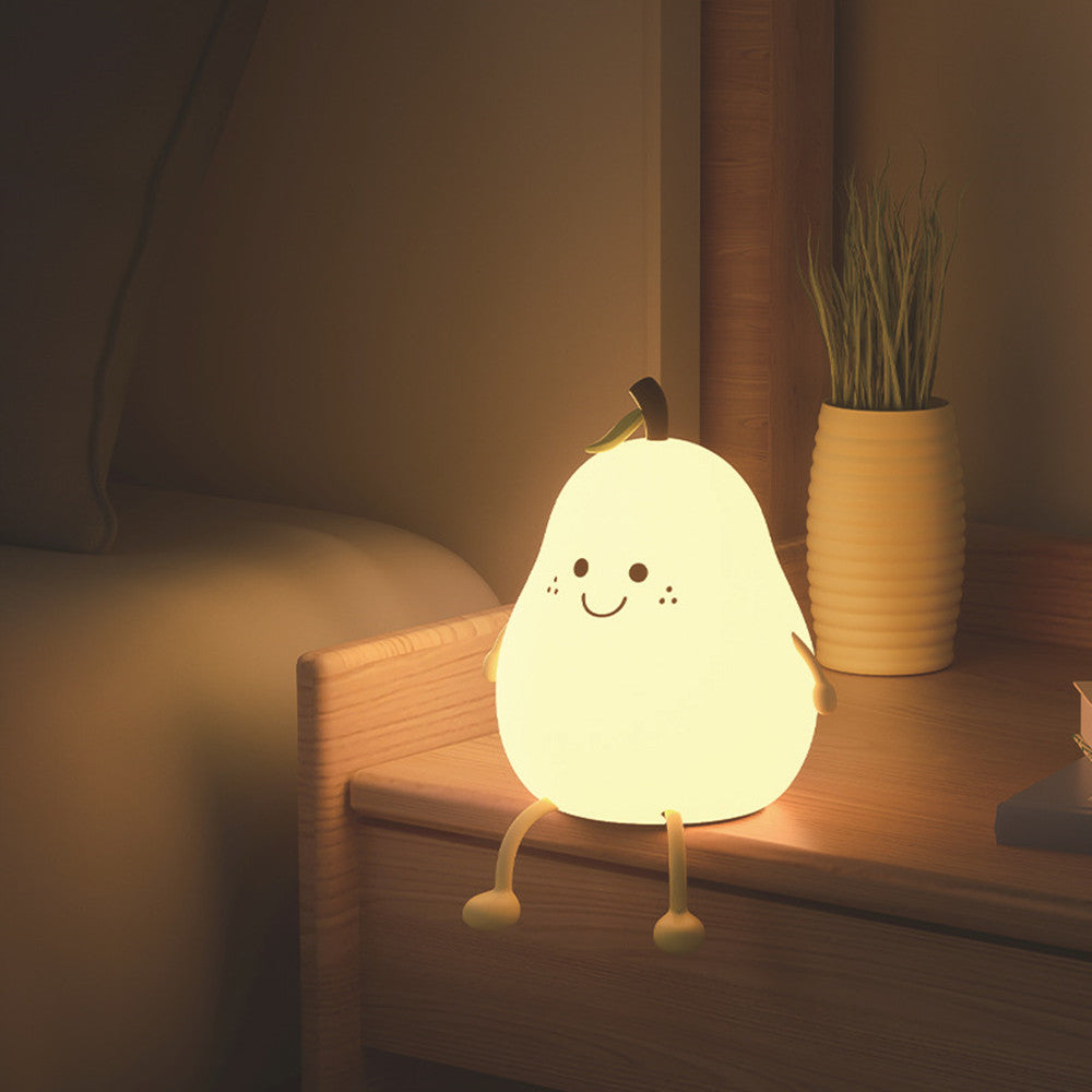 LED Pear Fruit Night Light USB Rechargeable