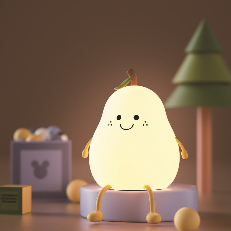LED Pear Fruit Night Light USB Rechargeable