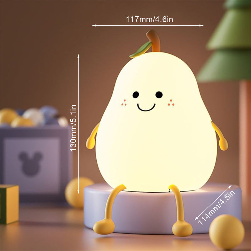 LED Pear Fruit Night Light USB Rechargeable